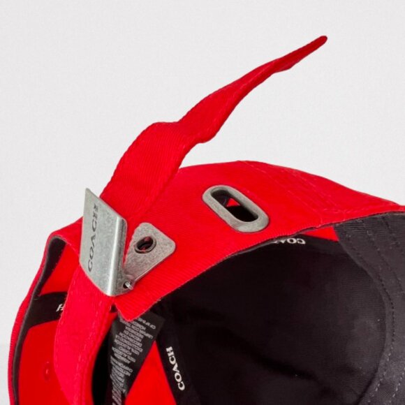 NEW Coach Baseball Cap with Embroidered Coach Logo in Red, Hat- Unisex - Picture 10 of 13